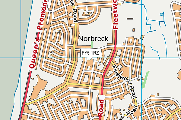 Norbreck Bowling And Tennis Club map (FY5 1RZ) - OS VectorMap District (Ordnance Survey)