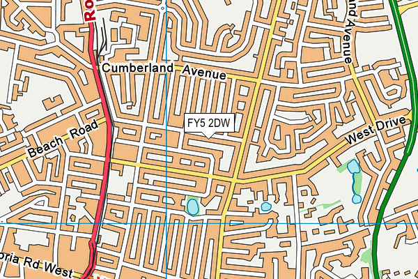 FY5 2DW map - OS VectorMap District (Ordnance Survey)