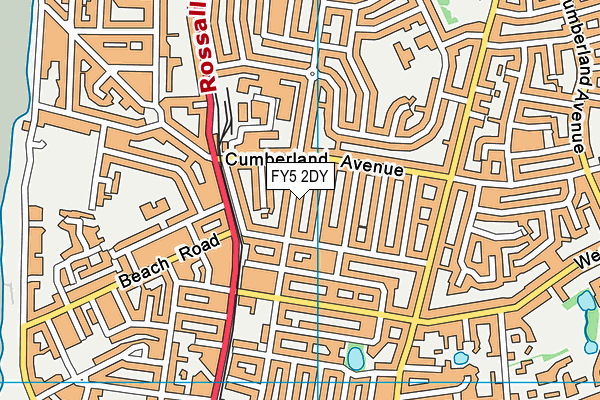 FY5 2DY map - OS VectorMap District (Ordnance Survey)