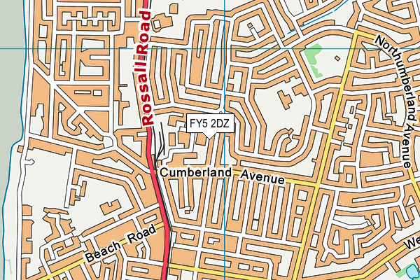 FY5 2DZ map - OS VectorMap District (Ordnance Survey)