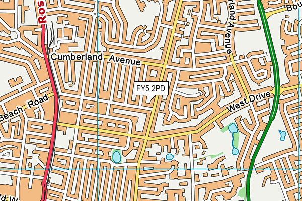 FY5 2PD map - OS VectorMap District (Ordnance Survey)