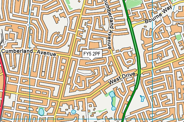 FY5 2PF map - OS VectorMap District (Ordnance Survey)