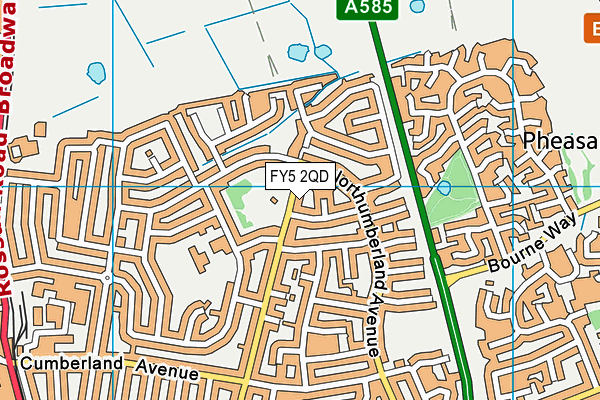 FY5 2QD map - OS VectorMap District (Ordnance Survey)