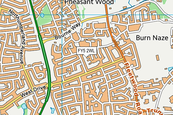 FY5 2WL map - OS VectorMap District (Ordnance Survey)