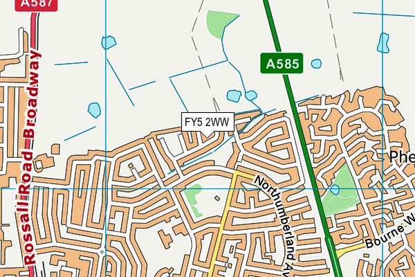 FY5 2WW map - OS VectorMap District (Ordnance Survey)