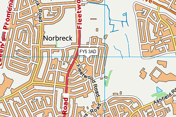FY5 3AD map - OS VectorMap District (Ordnance Survey)