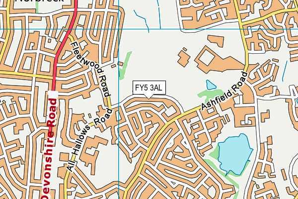 Whiteholme Recreation Ground map (FY5 3AL) - OS VectorMap District (Ordnance Survey)