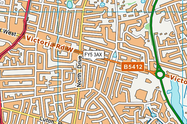 FY5 3AX map - OS VectorMap District (Ordnance Survey)