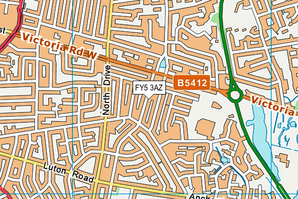 FY5 3AZ map - OS VectorMap District (Ordnance Survey)