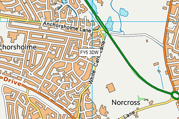 FY5 3DW map - OS VectorMap District (Ordnance Survey)