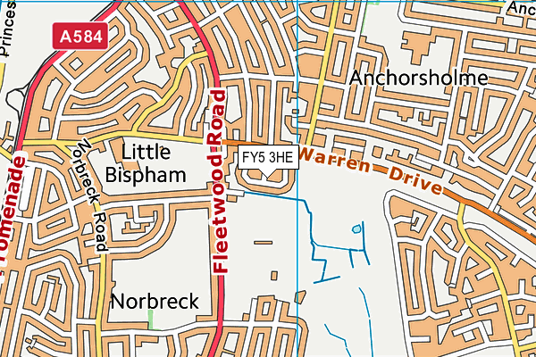 Fleetwood Road Recreation Ground map (FY5 3HE) - OS VectorMap District (Ordnance Survey)