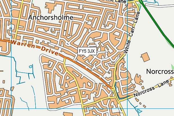 FY5 3JX map - OS VectorMap District (Ordnance Survey)