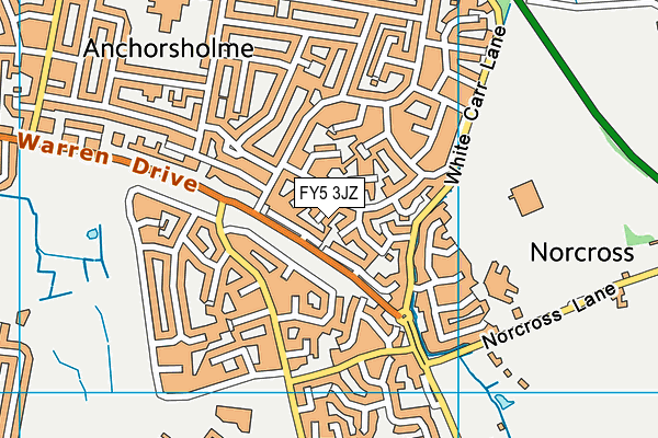 FY5 3JZ map - OS VectorMap District (Ordnance Survey)