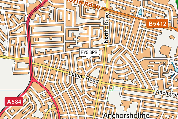 FY5 3PB map - OS VectorMap District (Ordnance Survey)