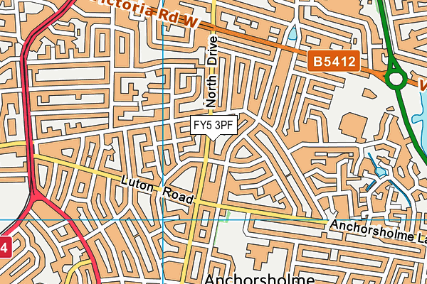 FY5 3PF map - OS VectorMap District (Ordnance Survey)