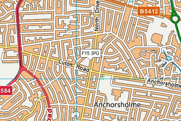 FY5 3PG map - OS VectorMap District (Ordnance Survey)