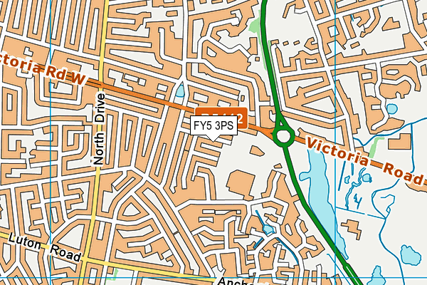 FY5 3PS map - OS VectorMap District (Ordnance Survey)