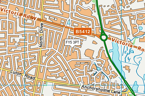 FY5 3PT map - OS VectorMap District (Ordnance Survey)