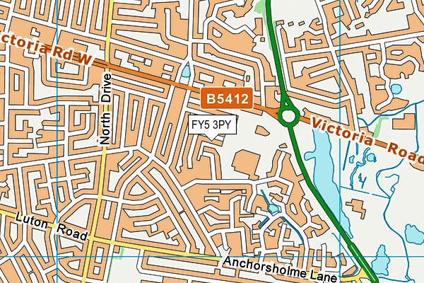 FY5 3PY map - OS VectorMap District (Ordnance Survey)