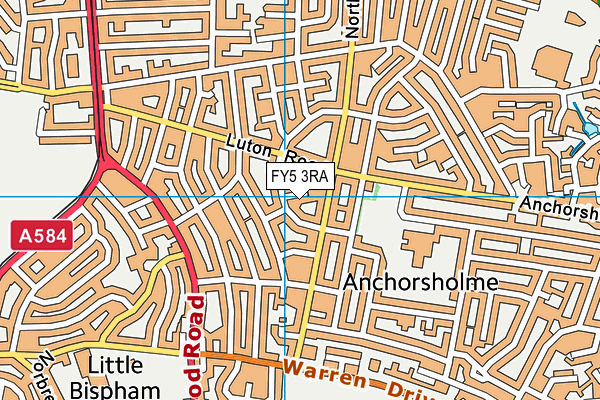 FY5 3RA map - OS VectorMap District (Ordnance Survey)