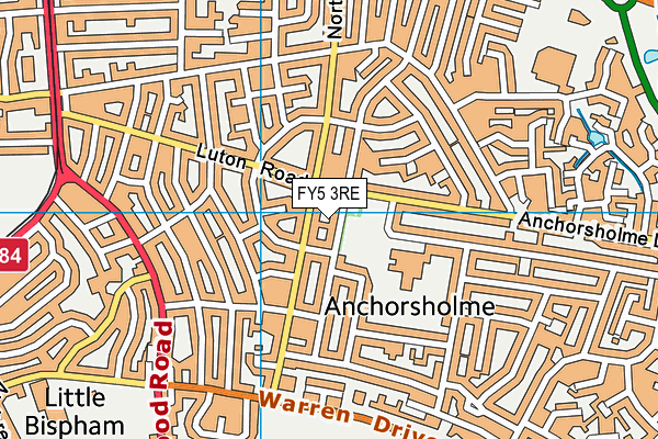 FY5 3RE map - OS VectorMap District (Ordnance Survey)