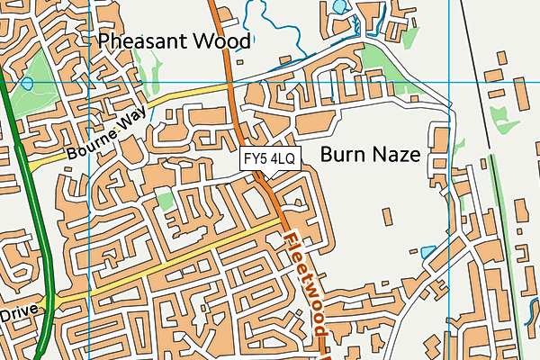 Bourne Poacher Playing Fields (Closed) map (FY5 4LQ) - OS VectorMap District (Ordnance Survey)