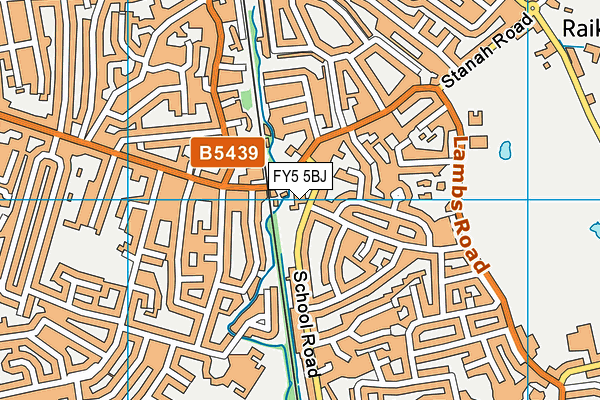 Thornton Cleveleys Baines’ Endowed V.c. School map (FY5 5BJ) - OS VectorMap District (Ordnance Survey)