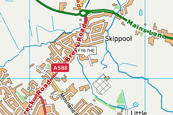 Poulton-le-Fylde the Breck Primary School map (FY6 7HE) - OS VectorMap District (Ordnance Survey)