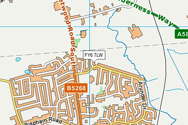 FY6 7LW map - OS VectorMap District (Ordnance Survey)