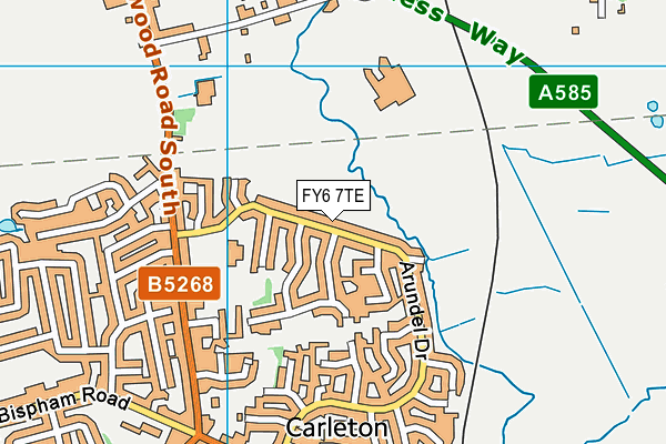 FY6 7TE map - OS VectorMap District (Ordnance Survey)
