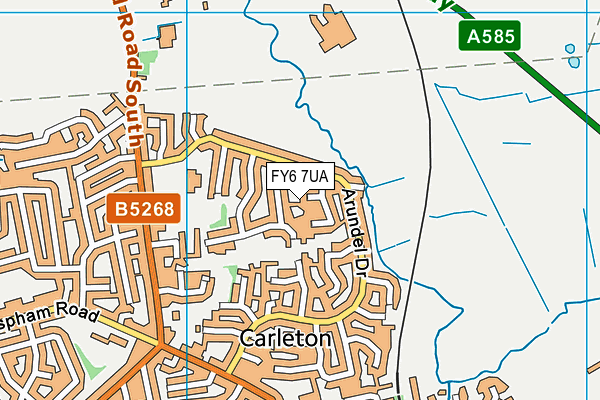 FY6 7UA map - OS VectorMap District (Ordnance Survey)