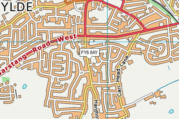 FY6 8AY map - OS VectorMap District (Ordnance Survey)