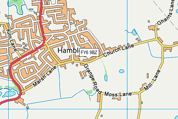 FY6 9BZ map - OS VectorMap District (Ordnance Survey)