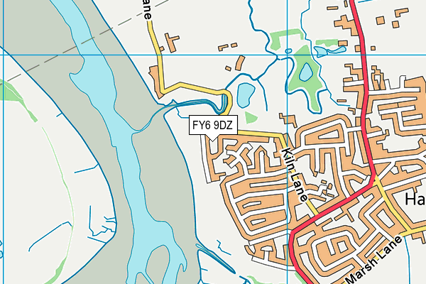 FY6 9DZ map - OS VectorMap District (Ordnance Survey)