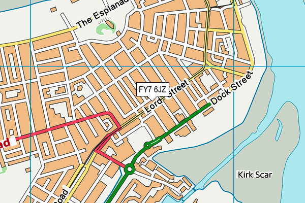 FY7 6JZ map - OS VectorMap District (Ordnance Survey)