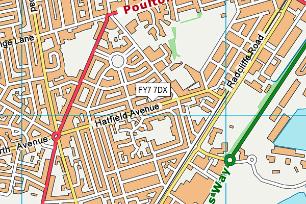 FY7 7DX map - OS VectorMap District (Ordnance Survey)