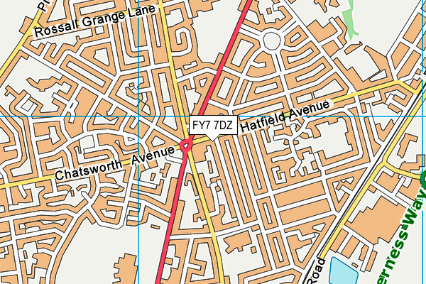 FY7 7DZ map - OS VectorMap District (Ordnance Survey)