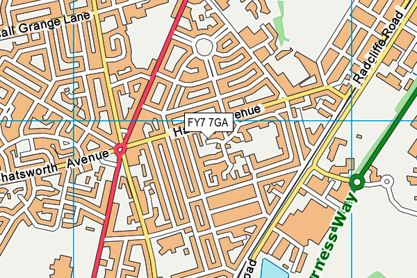 FY7 7GA map - OS VectorMap District (Ordnance Survey)