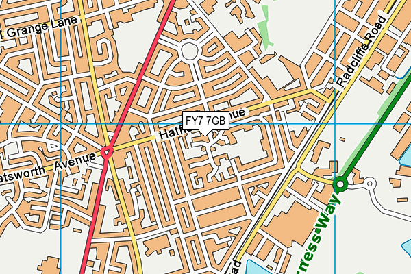 FY7 7GB map - OS VectorMap District (Ordnance Survey)