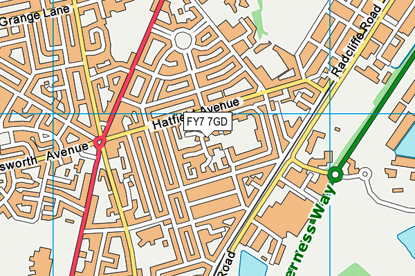 FY7 7GD map - OS VectorMap District (Ordnance Survey)