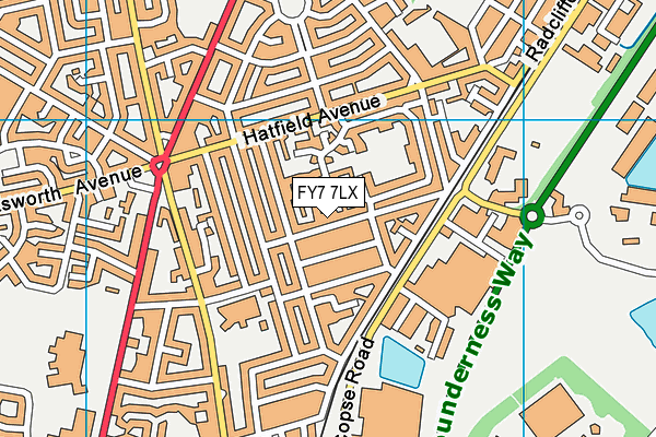FY7 7LX map - OS VectorMap District (Ordnance Survey)