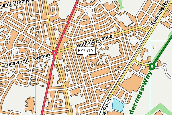 FY7 7LY map - OS VectorMap District (Ordnance Survey)