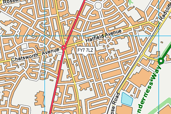 FY7 7LZ map - OS VectorMap District (Ordnance Survey)