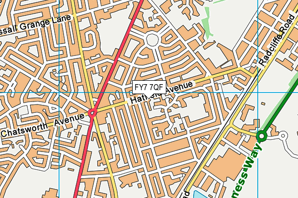 FY7 7QF map - OS VectorMap District (Ordnance Survey)