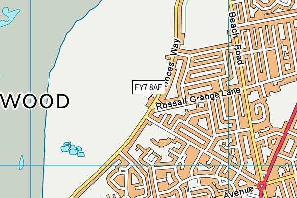 Fleetwood Golf Club map (FY7 8AF) - OS VectorMap District (Ordnance Survey)