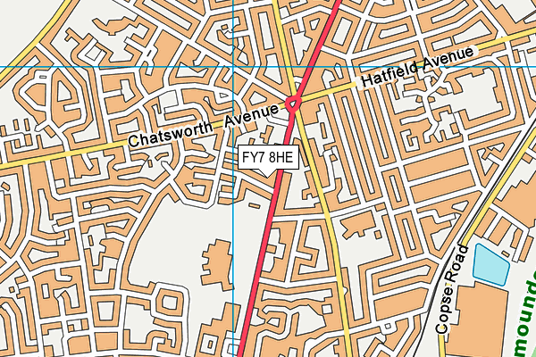 Fleetwood High School map (FY7 8HE) - OS VectorMap District (Ordnance Survey)