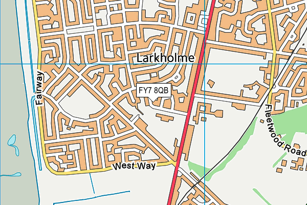 Larkholme Primary School map (FY7 8QB) - OS VectorMap District (Ordnance Survey)