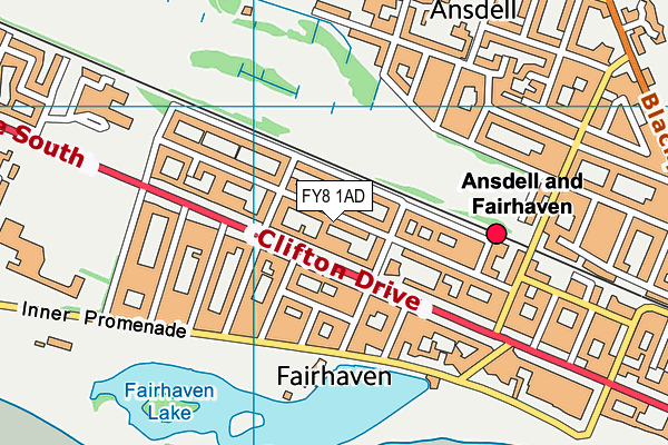 FY8 1AD map - OS VectorMap District (Ordnance Survey)