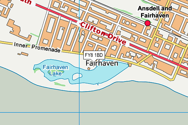 Fairhaven Lawn Tennis Club map (FY8 1BD) - OS VectorMap District (Ordnance Survey)