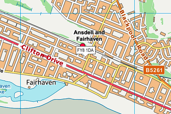 FY8 1DA map - OS VectorMap District (Ordnance Survey)